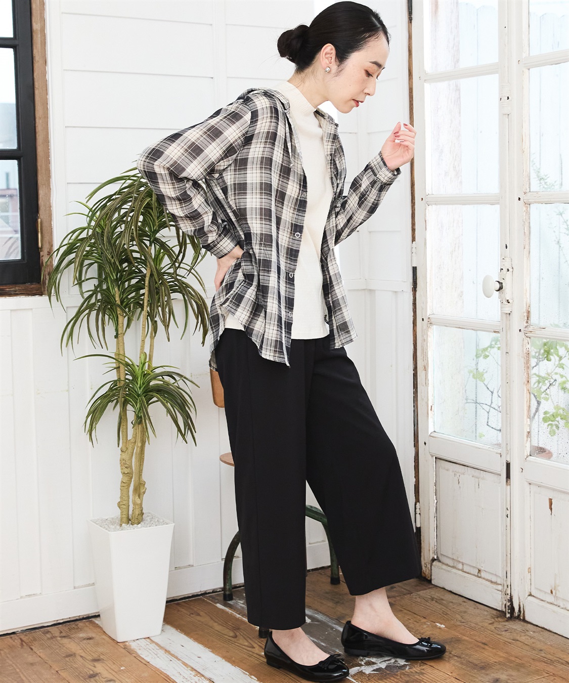 Wガーゼチェックシャツ羽織り DECOY｜クロスプラス公式通販サイト