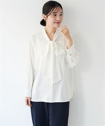 anyfee/大きいサイズ】BIGボウタイブラウス《セレモニー/オケージョン