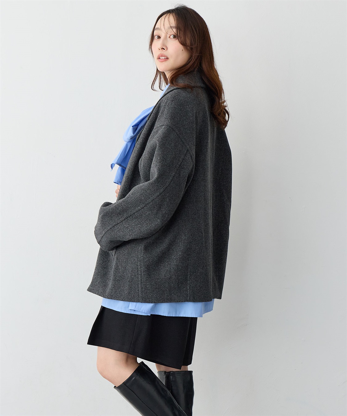 anyfee/大きいサイズ】ミディ丈Pコート anyfee｜クロスプラス公式通販