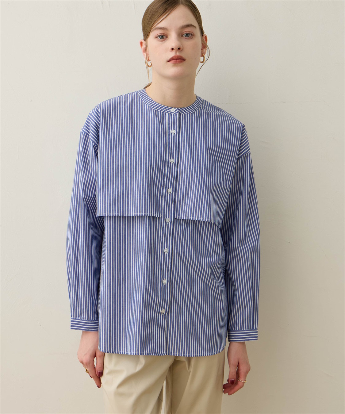 レイヤード風ストライプブラウス LE SOUK HOLIDAY｜クロスプラス公式