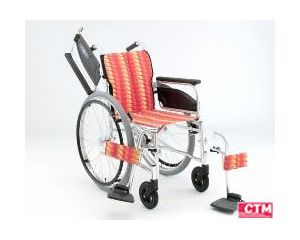 NA-466W 日進医療器 アルミ自走式車椅子アームレスト跳ね上げ脚部開閉