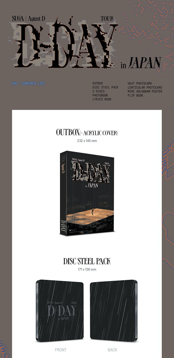 BTS Agust D TOUR 'D-DAY' in JAPAN DVD - A-KPOP