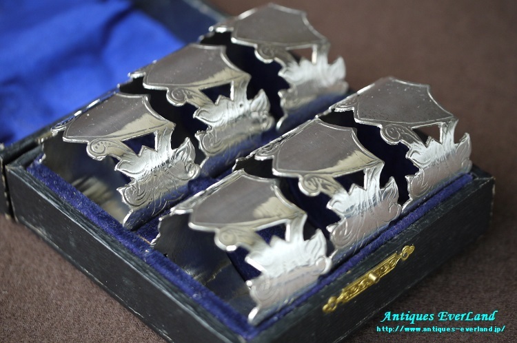 シルバー ナプキンリング 6名様分 シールド オリジナルボックス入り