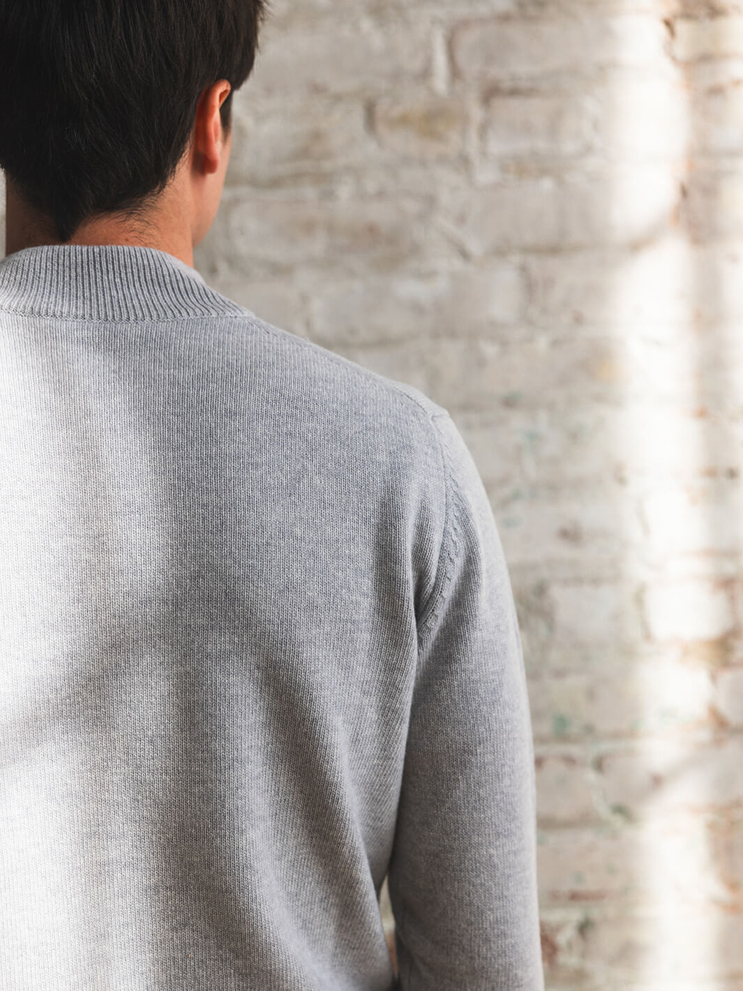 Light Grey Merino Quarter-Zip Sweater – Anatoly & Sons