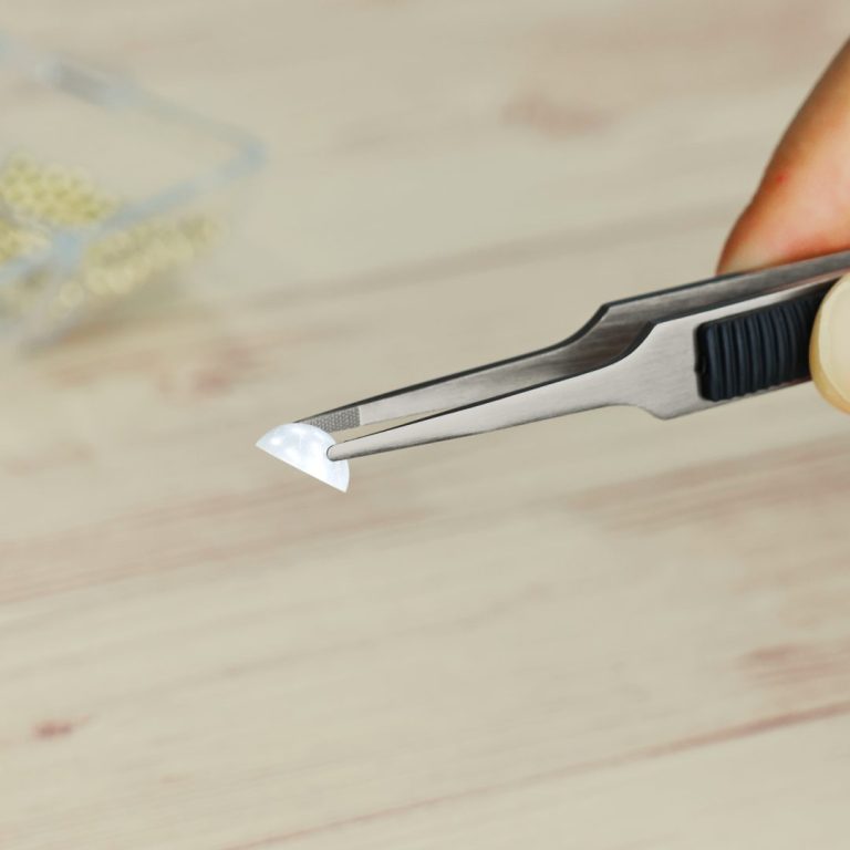 ラバーグリップ付 ステンレスピンセット【はじピン】先丸型120mm