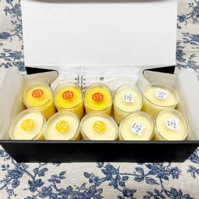 プリン10個入セット｜シンプル・かぼちゃ・焼きチーズの3種が入った