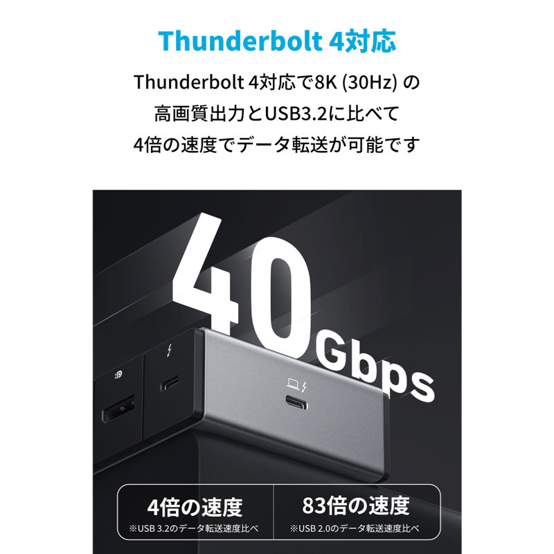 Anker 778 Thunderbolt ドッキングステーション (12-in-1, Thunderbolt