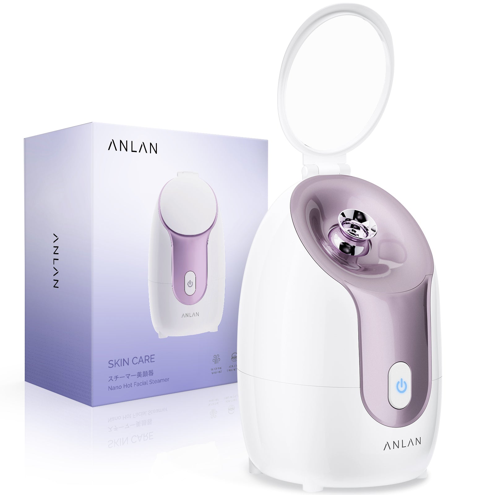 ANLAN スチーマー美顔器 フェイススチーマー 潤い 温熱ケア ノズル調節