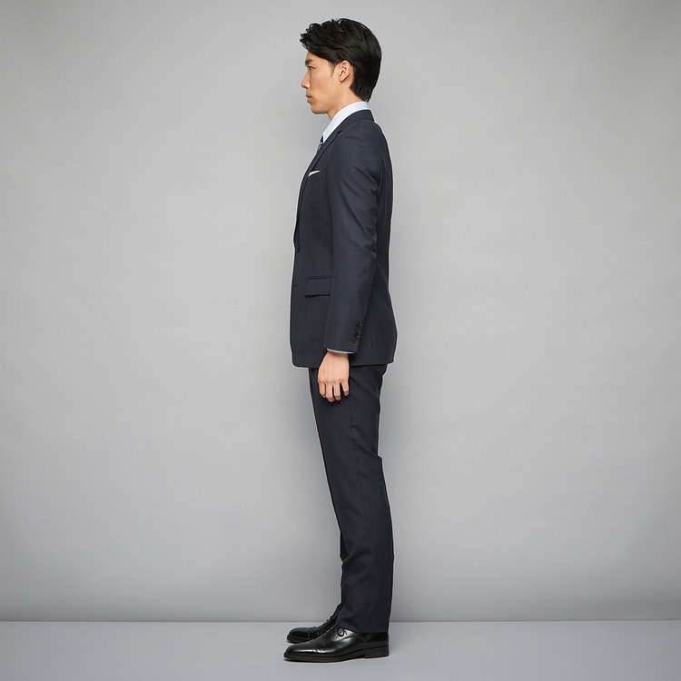 アウトレット】ストレッチ 紺ウィンドウペンスーツ MAJI スリム 別売