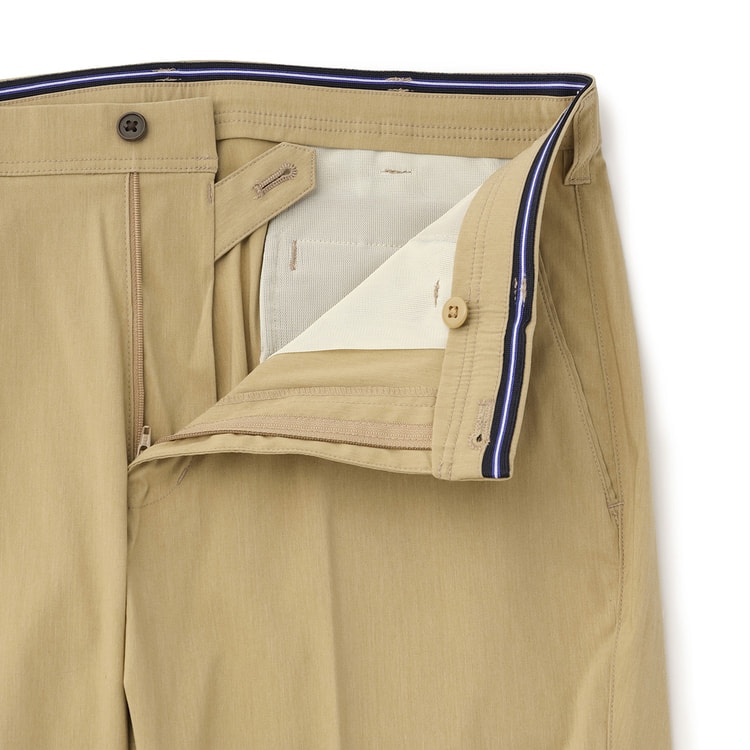 らくQパンツ】裾上げ済 ストレッチ テーパードノータック 無地【AOKI