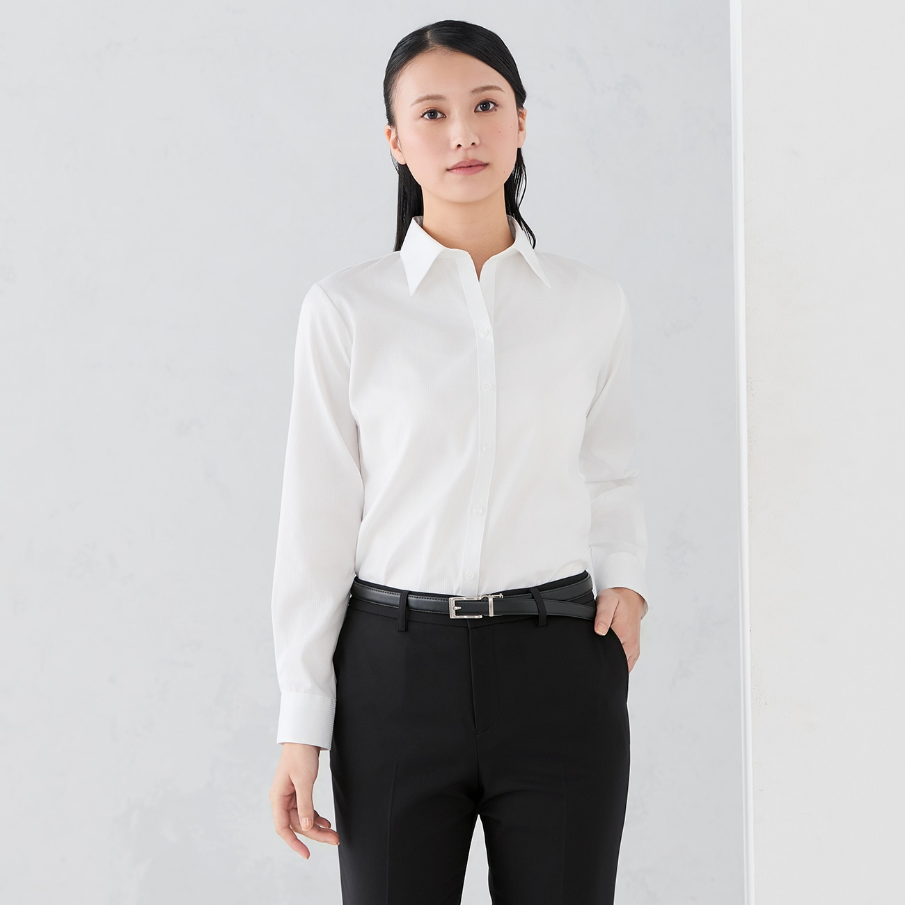 白ドビーストライプ スキッパーシャツ【AOKI公式通販】