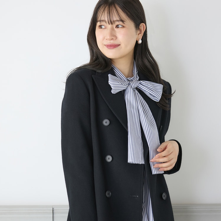 小川彰子さん監修 ショート丈ピーコート 黒【AOKI公式通販】