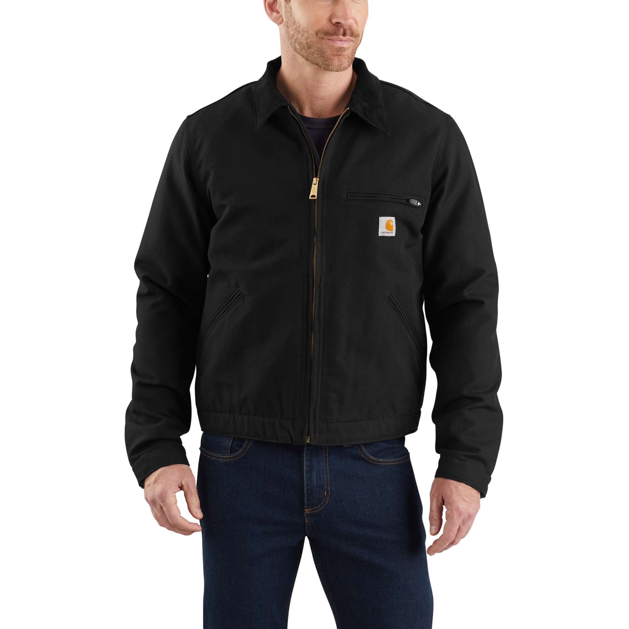 Carhartt 103828 BLK Men's Black Duck Detroit Jacket/Blanket Lined