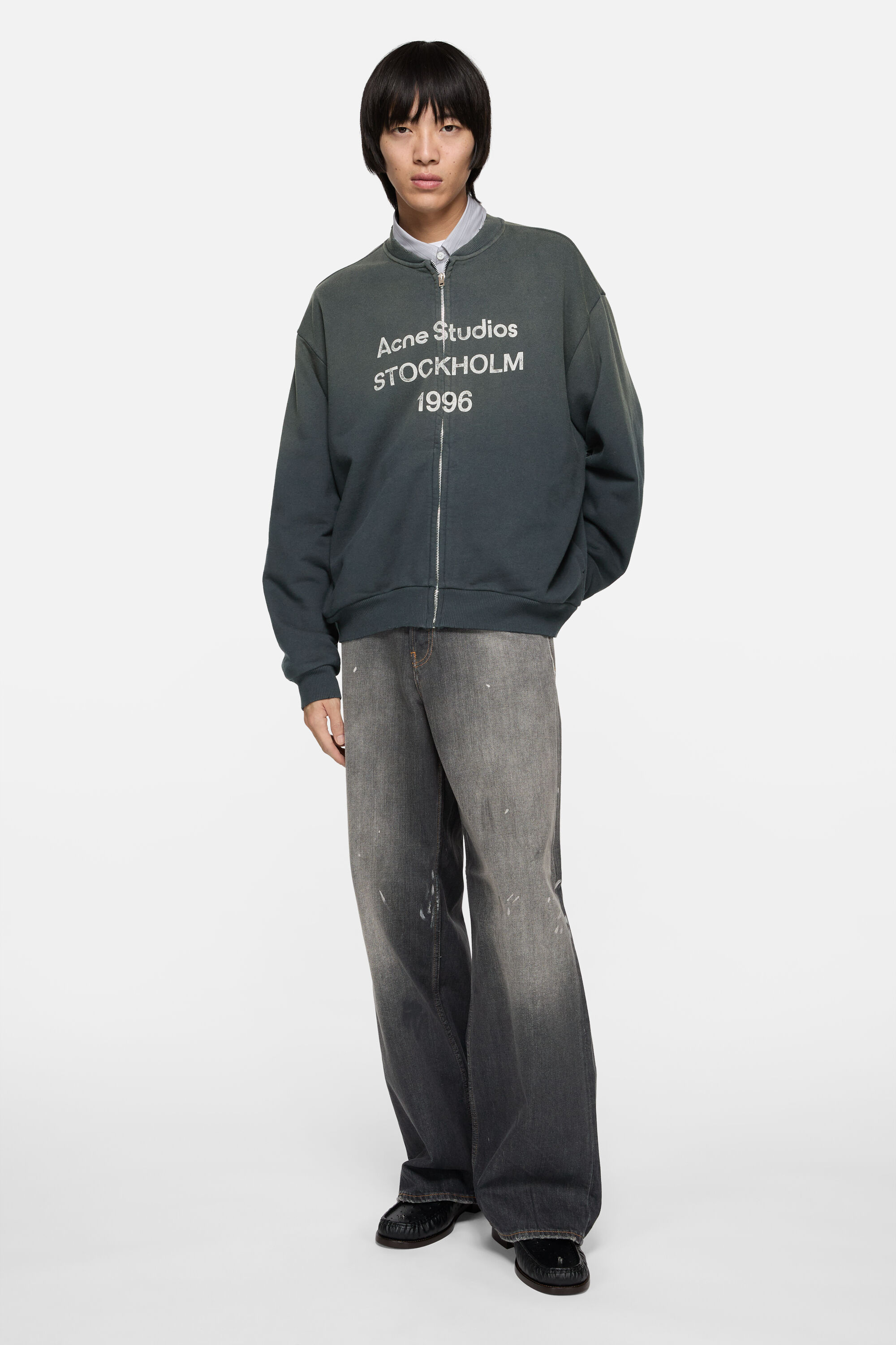Acne Studios - ジップロゴスウェット - ブラック