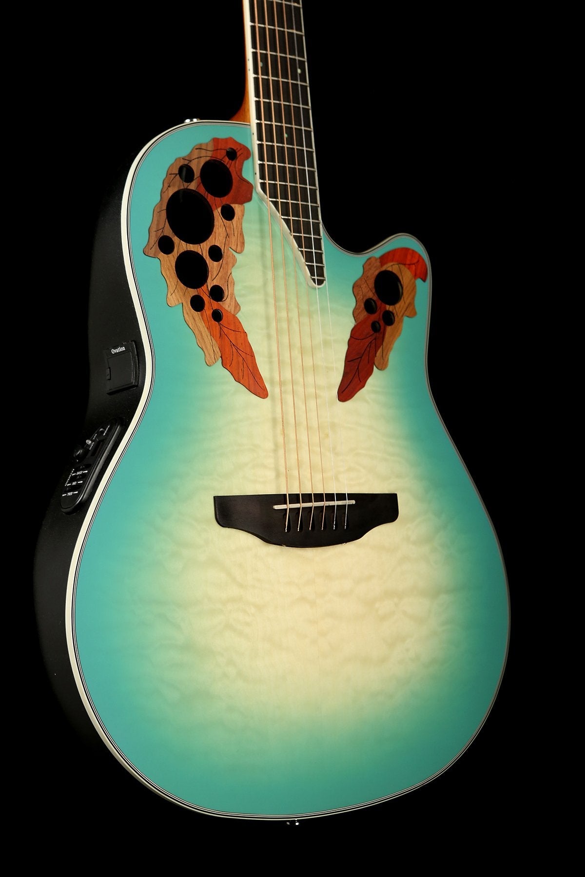 Ovation Celebrity Elite Exotic 'Quilted Maple Mint Burst' Acoustic