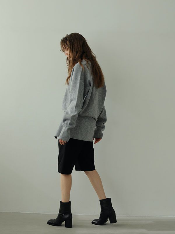 ETRE TOKYO - Wフェイスブラウジングニットプルオーバー - GREY