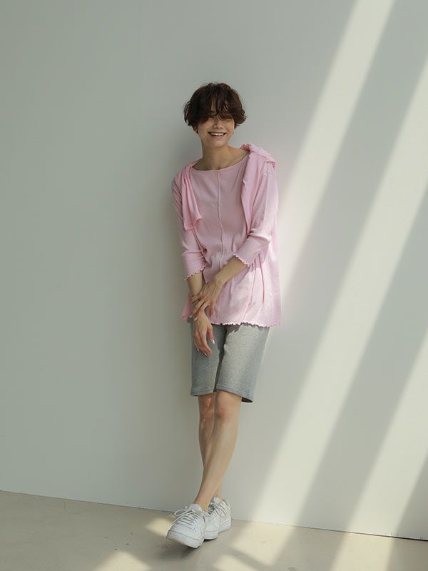 ETRE TOKYO - ヘンリーネックエアリートップス - PINK | ADDICT WEB SHOP
