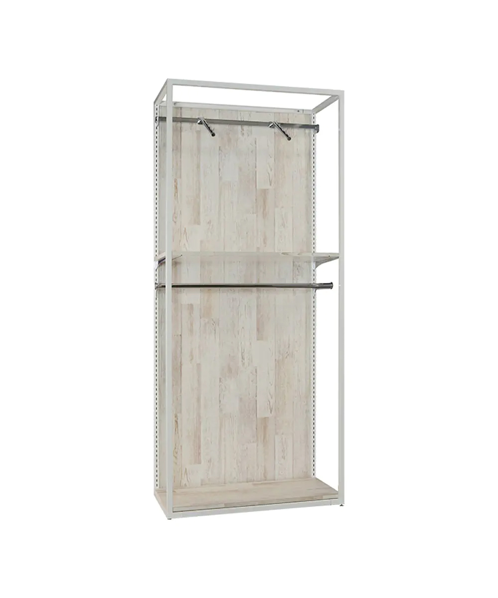 ホワイトフレーム 木目 W900 H2100｜陳列什器（壁面・中島） レンタル