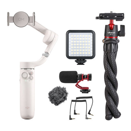 DJI OM 5 Handheld Smartphone Gimbal, Sunset White with Vlogging