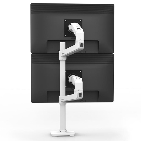 Ergotron LX Dual Stacking Monitor Arm with Tall Pole, White 45-509-216