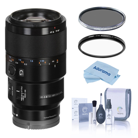 Sony FE 90mm f/2.8 Macro G OSS Lens, Bundle with Tiffen 49mm UV