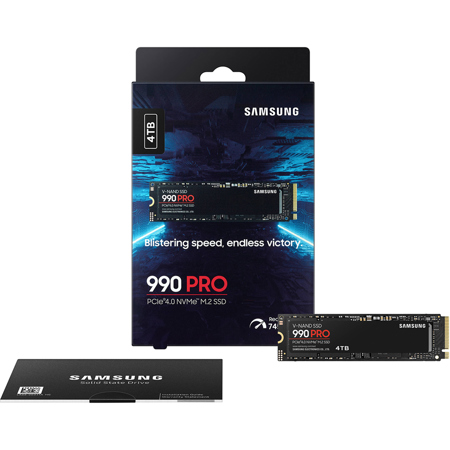 Samsung 4TB 990 PRO PCIe Gen4 NVMe M.2 Internal SSD MZ-V9P4T0B/AM