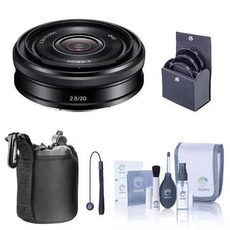 Sony E 20mm f/2.8 Lens for Sony E, Black with Accessories Kit