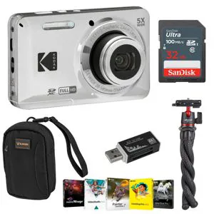 Kodak PIXPRO FZ55 Friendly Zoom Digital Camera, Silver With