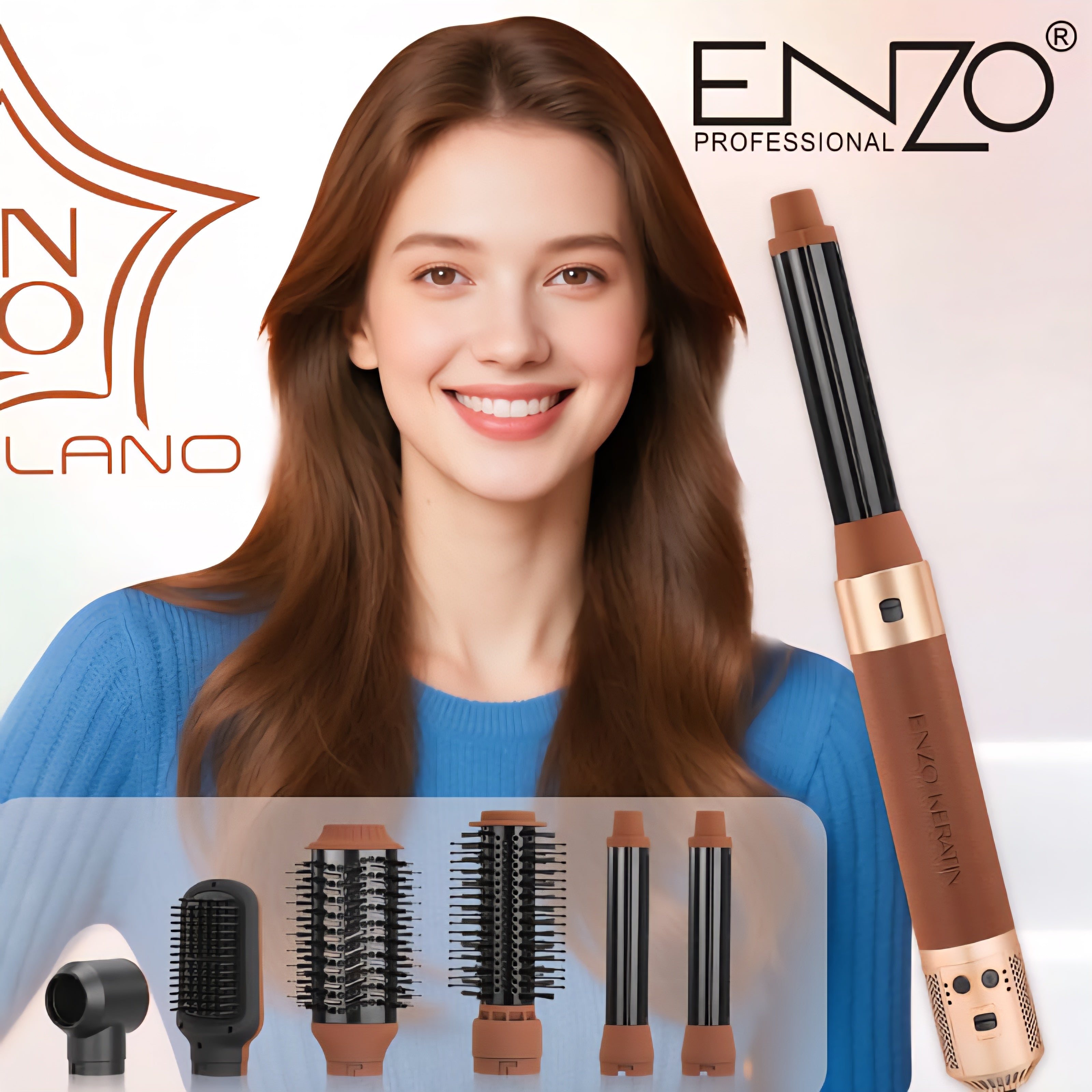 ENZO B1 6-in-1 Hot Air Multi-Styler Brush – Afaq Al Naseem LLC.