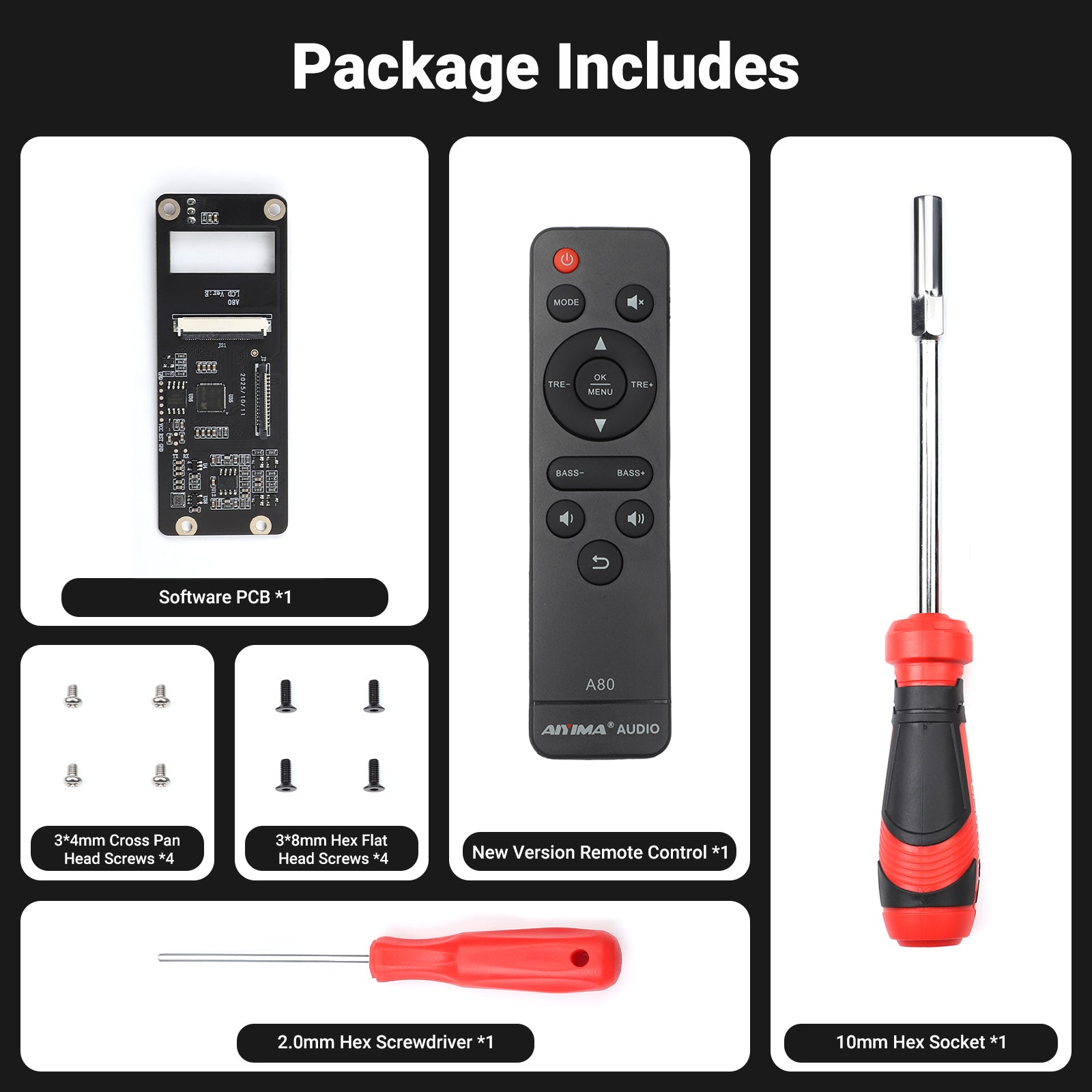 AIYIMA A80 Power amplifier Software board and remote control Upgrade f