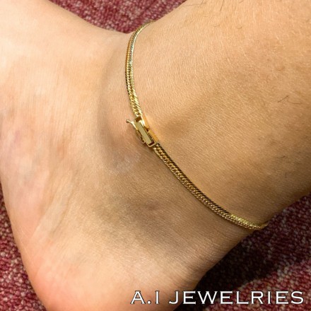 K18 12面カット トリプル 6g 24cm 喜平 アンクレット 品番 k12t-624