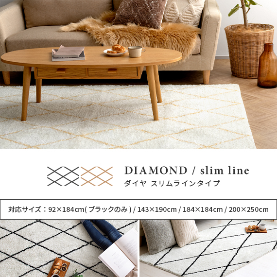 ベニワレン風モロッカンデザインラグ 184×184cm | 家具・インテリア