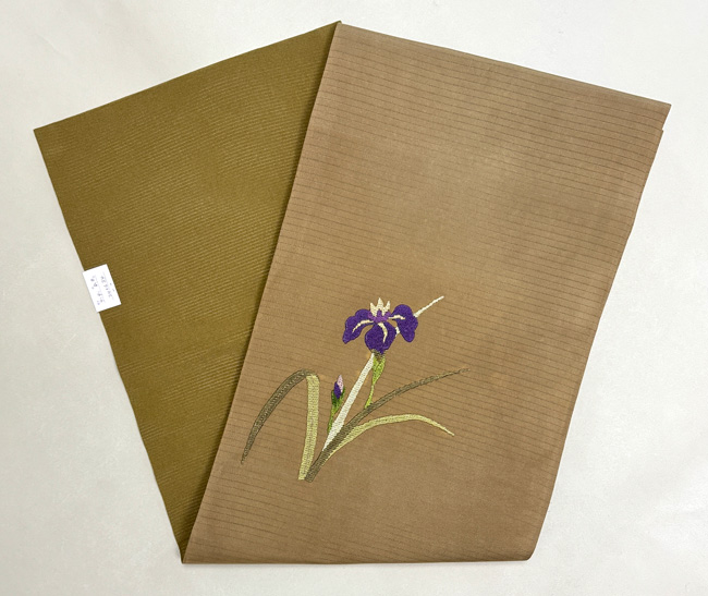 菖蒲の絽刺し名古屋帯 60,000円(税込)帯24-06-03 | アンティーク着物の