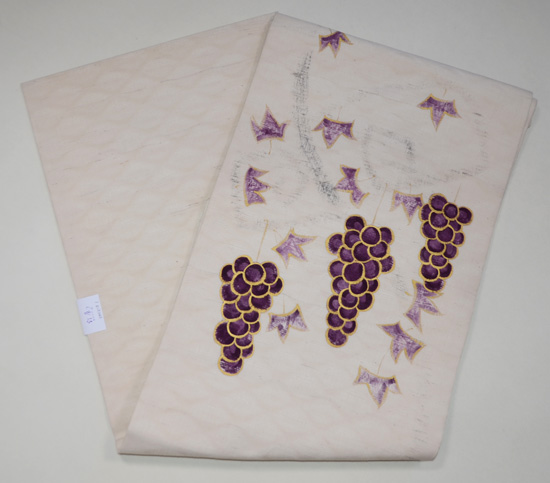 吉岡常雄作 葡萄の手描き名古屋帯