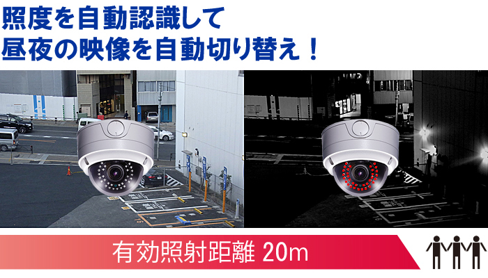 防犯カメラ・監視カメラ】EX-SDI⇔HD-SDI 220万画素 屋外用 バンダル