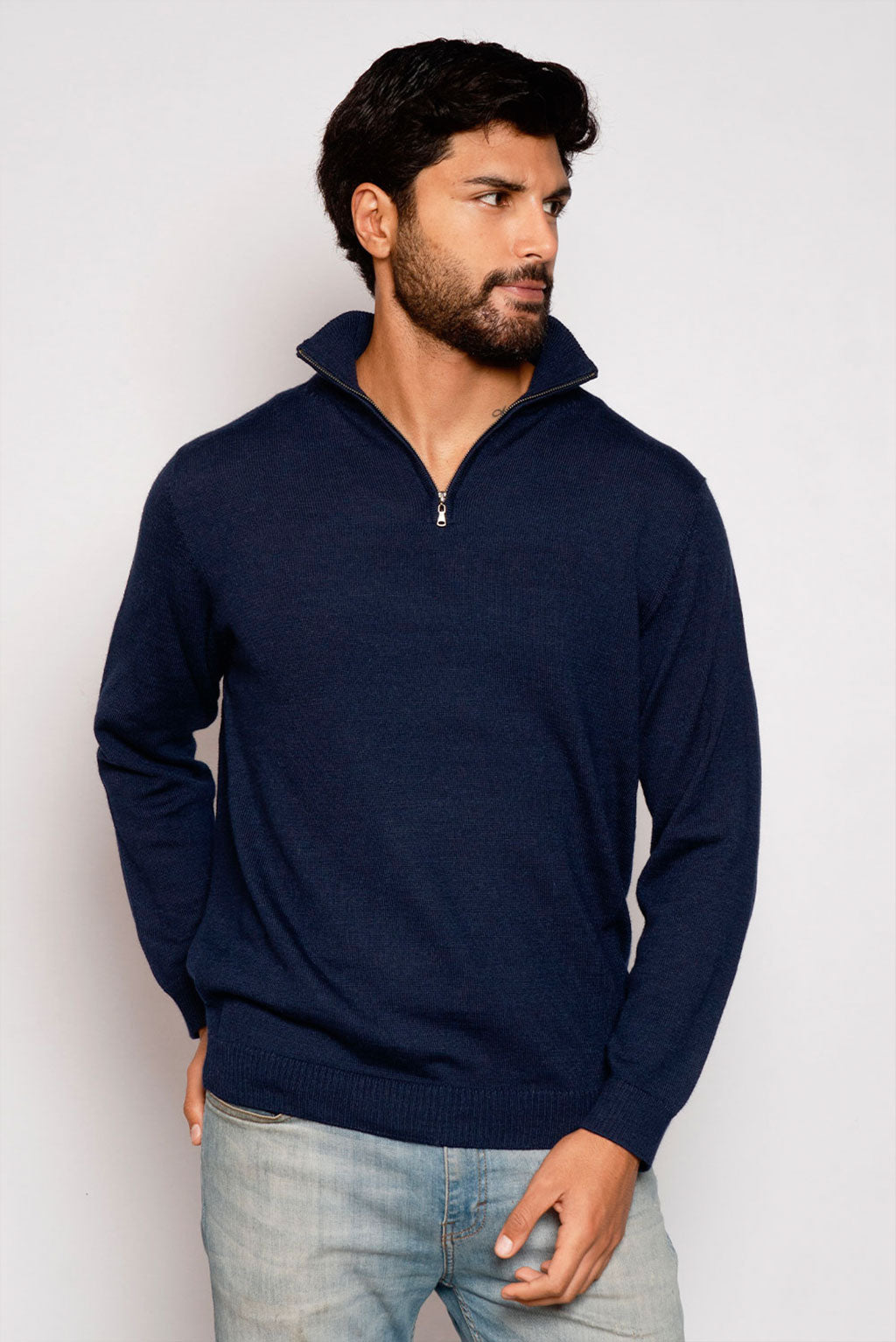 Men's Half-Zip Royal Alpaca Sweater – Alpaca Collections
