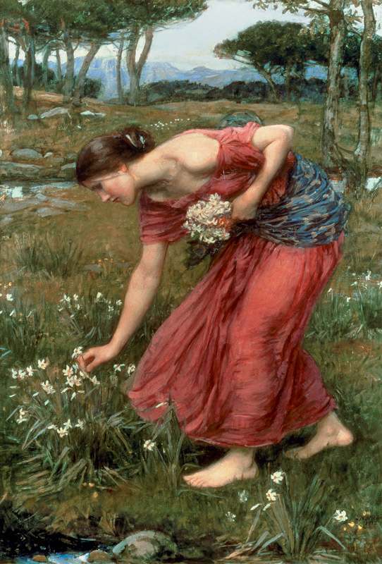 Narcissus - John William Waterhouse as art print or hand painted oil.