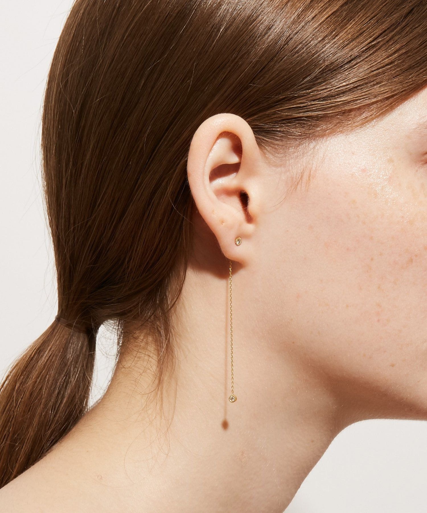 basic] K10 diamond pyraid stud pierced earring｜ARTIDA OUD（アル