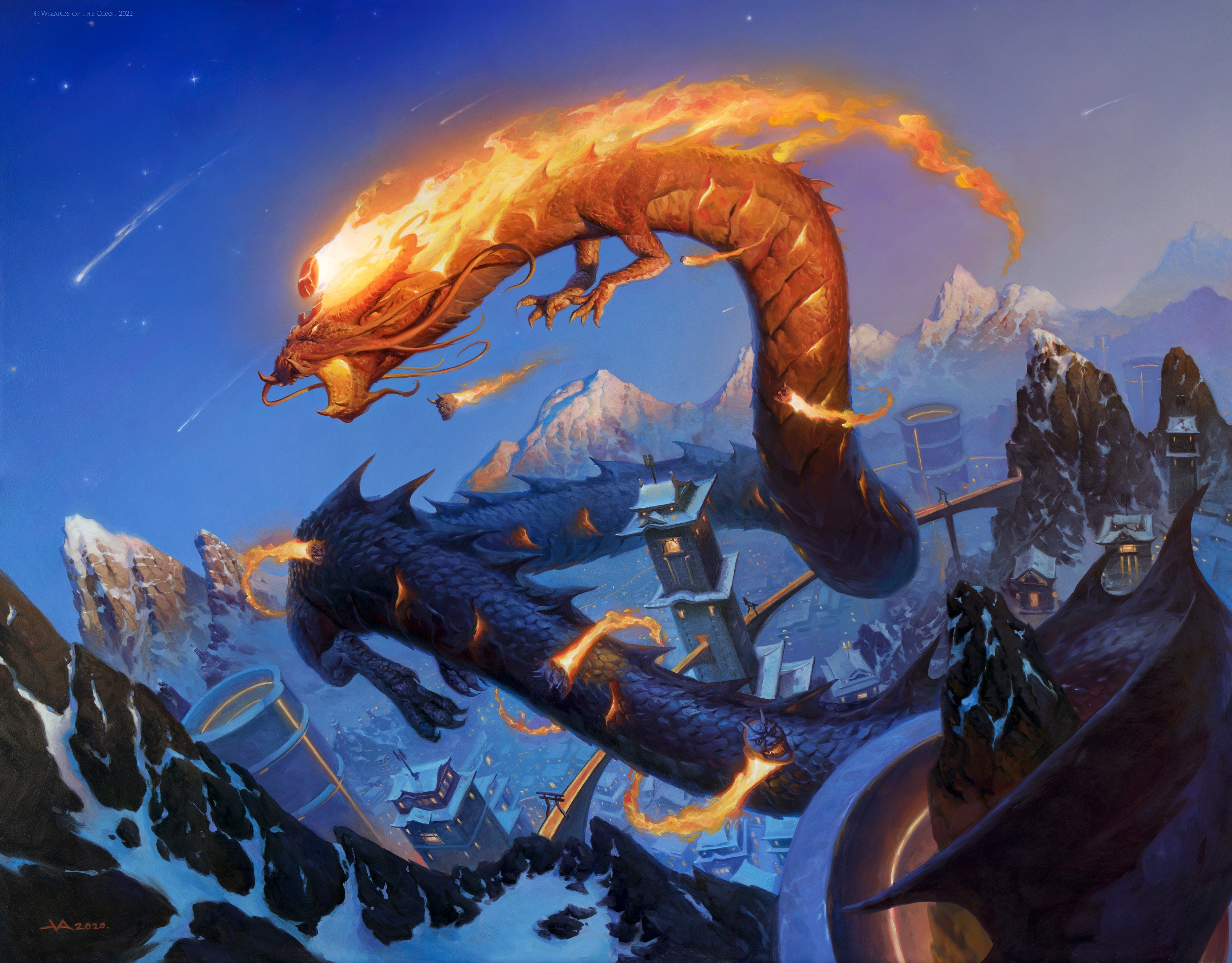 Atsushi, the Blazing Sky MtG Art from Kamigawa: Neon Dynasty Set