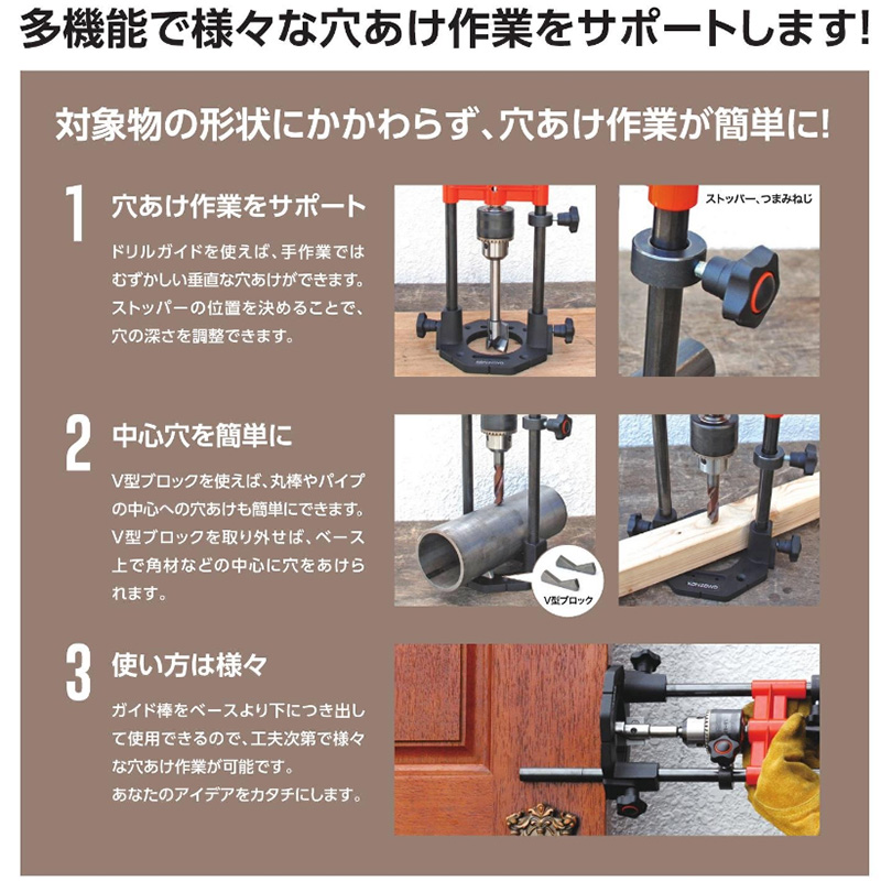 ドリルガイドDX 13mmチャック付 - 大工道具・金物の専門通販アルデ