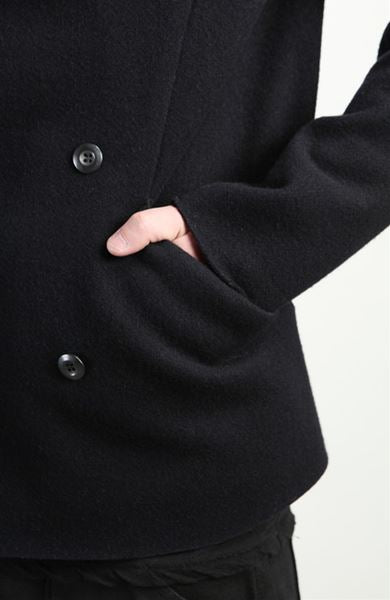 KAZUYUKI KUMAGAI カシミヤ混ストレッチメルトン フーデッドショート