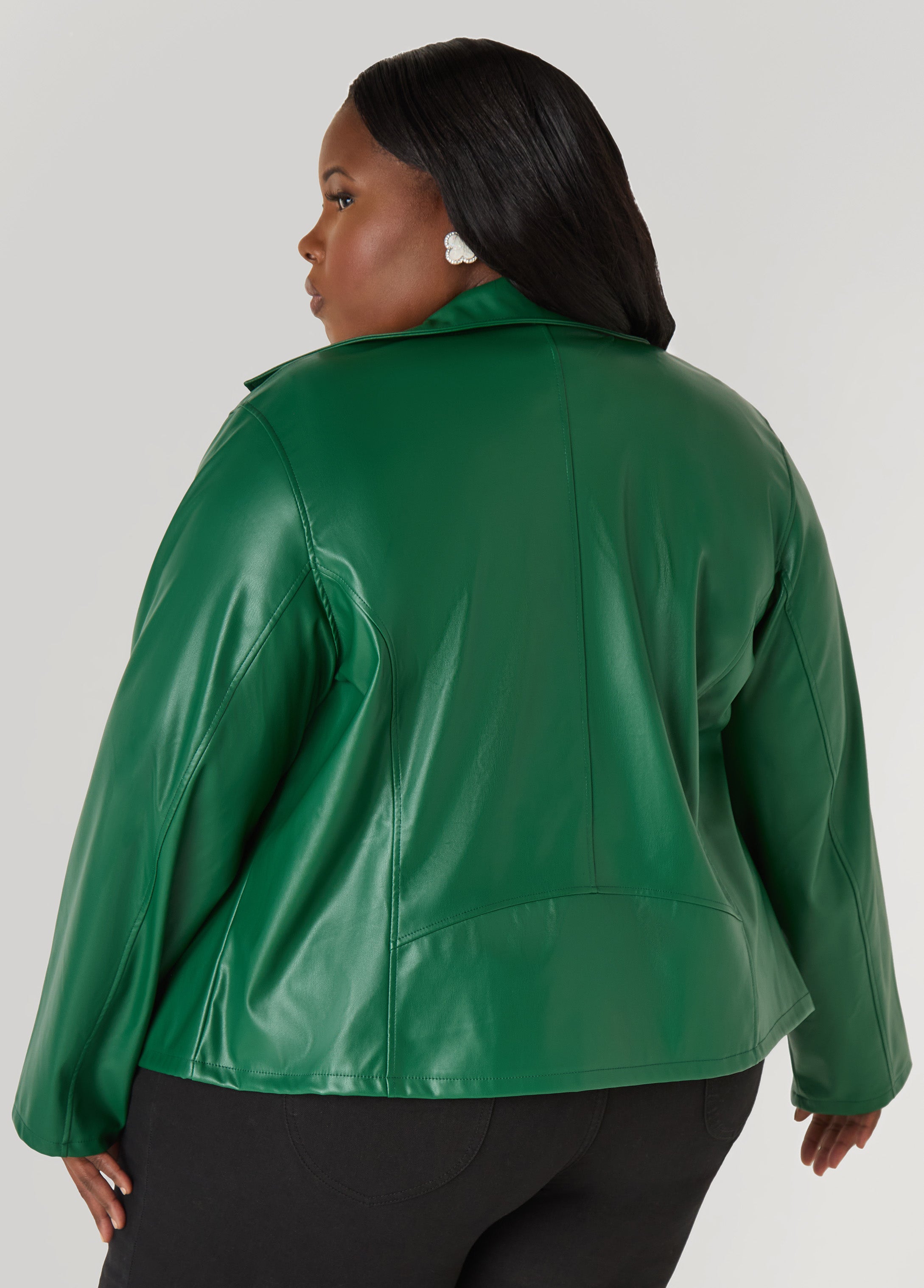 Asymmetric Zipper Moto Jacket – Ashley Stewart