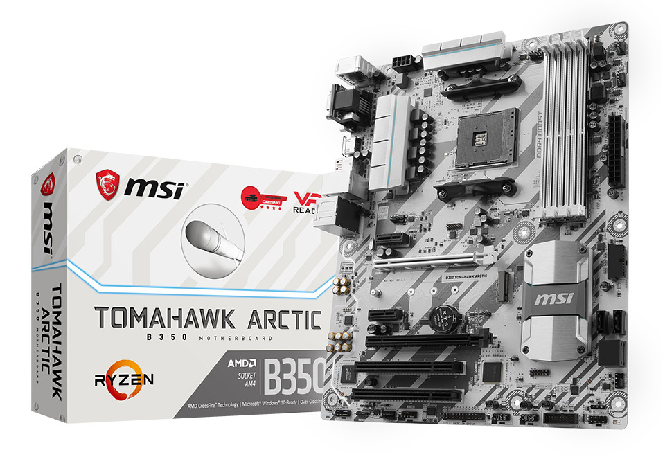 B350 TOMAHAWK ARCTIC（TSUKUMO限定モデル） | MSI マザーボード AMD