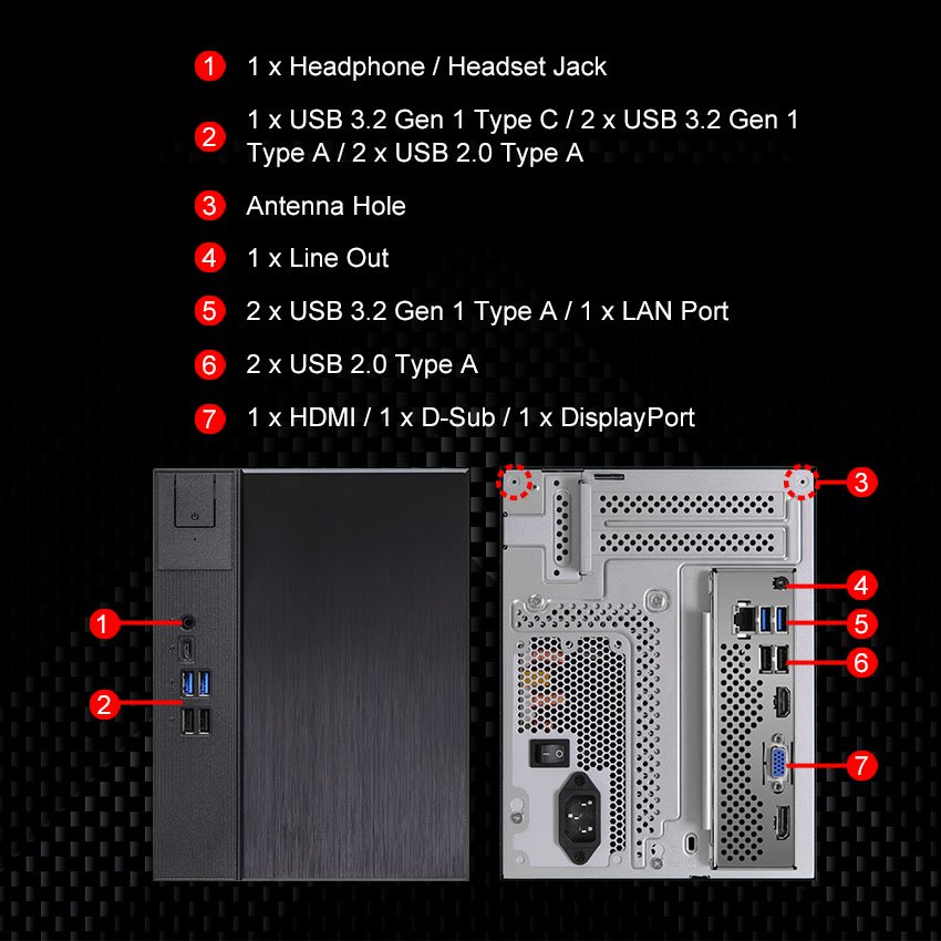Deskmeet X300 Ryzen 7 5700G Wi-Fi付 ASRock > DeskMeet X300 Series