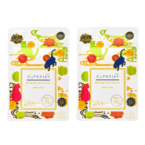 定期配送】ピュアセラミド＋（プラス）×2袋(90粒×2袋): 定期配送｜あと