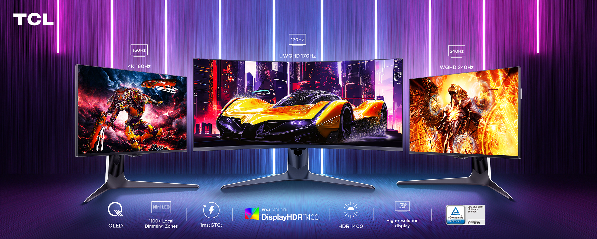 TCL、日本市場初の量子ドットMiniLED搭載モニターを発表 ゲーミング