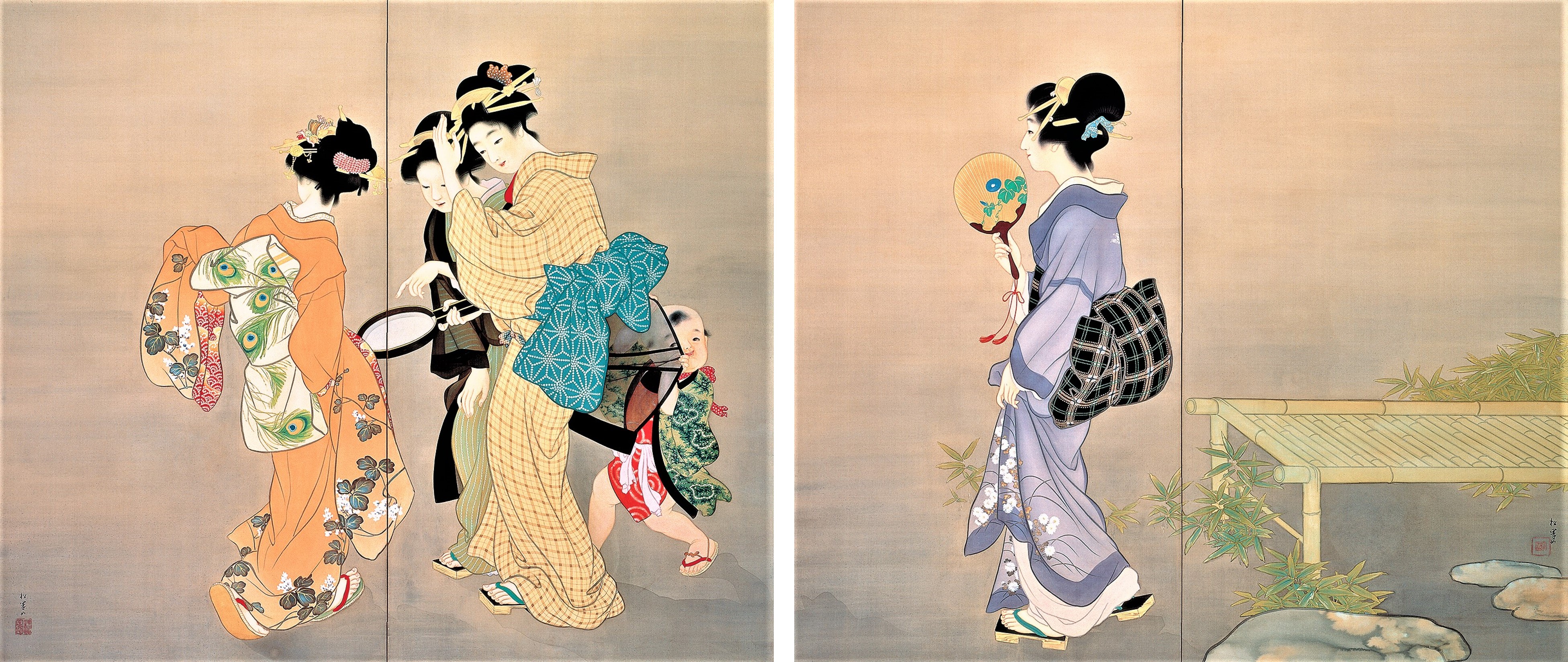 ☆上村 松篁 画伯肉筆日本画 上村 松篁 画伯肉筆日本画 上村 松篁 画伯