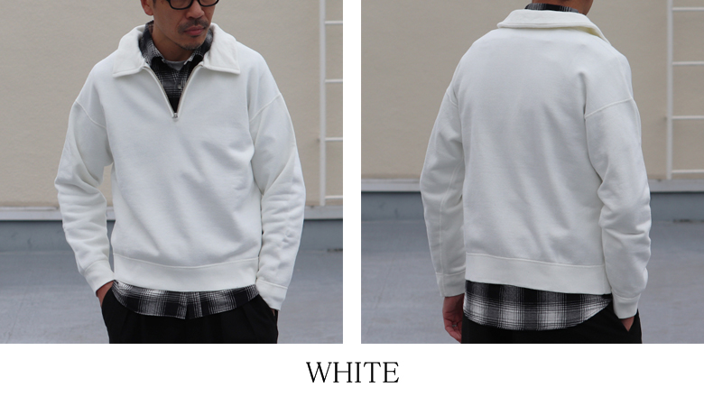 30/7ヴィンテージ裏毛 ハーフZIP スウェット【MADE IN TOKYO】『東京製