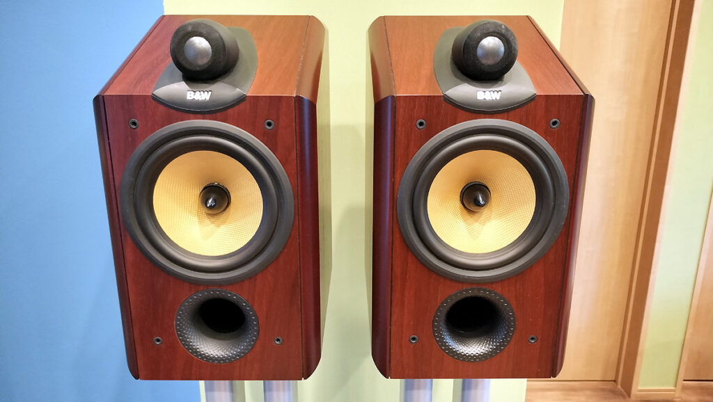 中古品】B&W ブックシェルフスピーカー CDM1NT MRレッドチェリー+