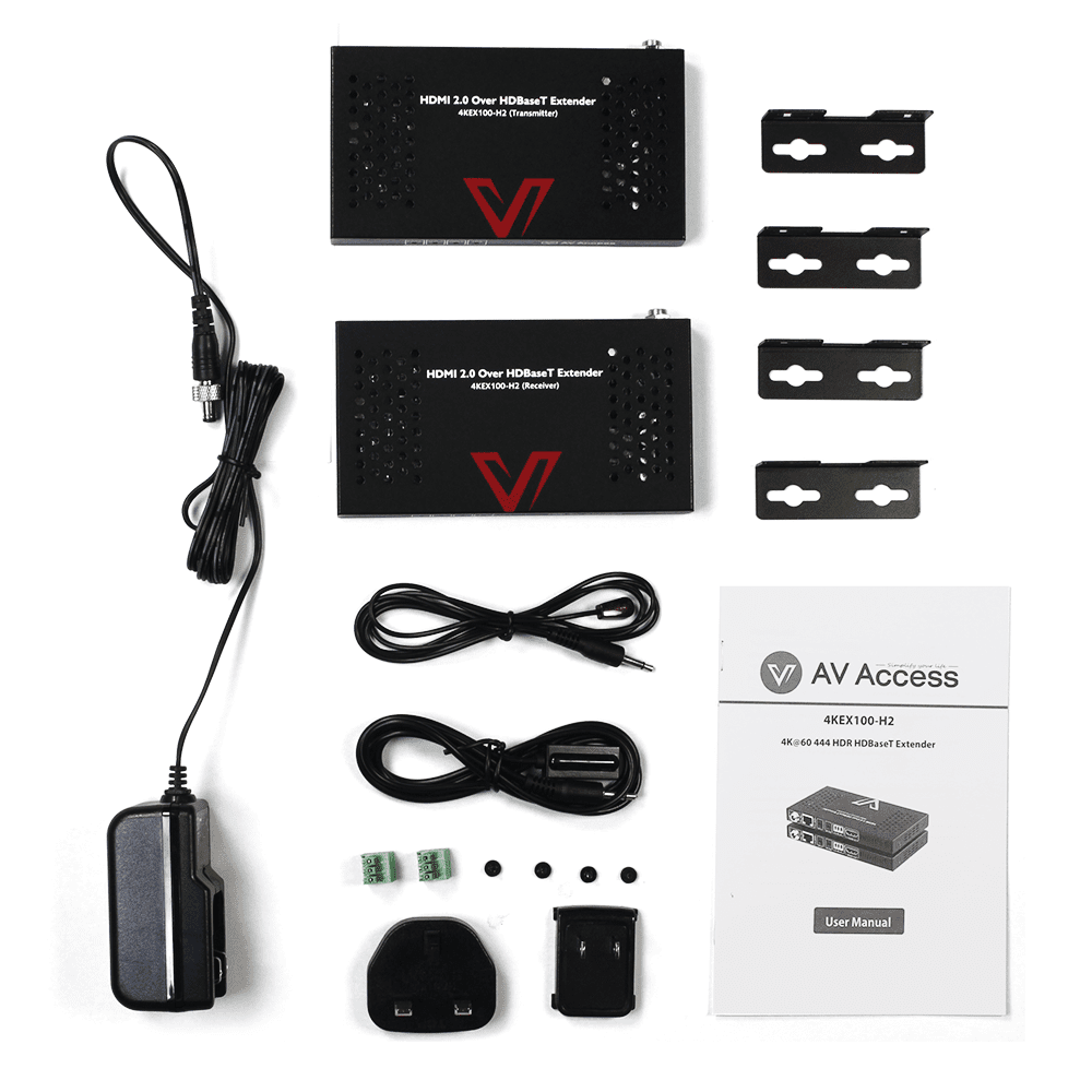 AV Access 4K HDMI HDBaseT Extender, 2-Way IR, PoE & RS232